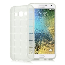 Fitcase Samsung Galaxy E7 (E700) Plaid Silikon Arka Kapak Şeffaf