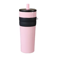 Novahub 316 Paslanmaz Çelik Seyahat Bardağı - Pembe, Pratik İp Kulplu Şişe Tasarımı Pembe