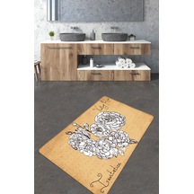 Vintage Roses 80X100  cm Djt Banyo Halısı Kaymaz Tabanlı Yıkanabilir