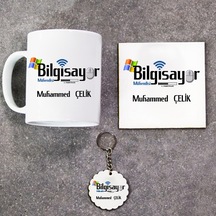 Bilgisayar Mühendisi Hediye Seti Kupa Bardak+Altlık+Anahtarlık