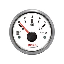 Mors Yağ Göstergesi 12-24 V 10 Bar - Beyaz Çap 55Mm Beyaz