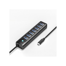 Xindoker Orico Siyah Usb-c 7 Port Usb 3.0 Hub - 5gbps Hızlı Veri Transferi, 5v3a Sabit Besleme, Kompakt Abs Tasarım Pw7u-c3