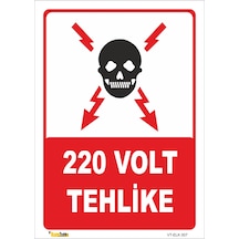 220 Volt Tehlike - Isg Levhası Levha 35x50 Cm Dekota 3 Mm