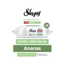 Sleepy Meyve Serisi Yüzey Temizlik Havlusu Mendili Ananas 100 Yaprak 12'li Paket