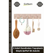 Askılık Banyo Mutfak Düzenleyici Duvar Kanca 2 Adet Kendinden Yapışkanlı Güçlü Şeffaf 5li Askılık Çok Renkli