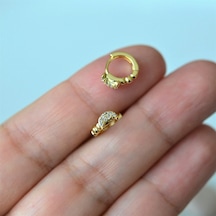 Heppii Gold Renk Cerrahi Çelik Ay Modelli Halka Tragus Piercing Helix Lo Altın