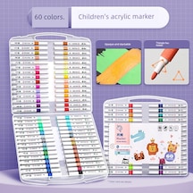 Akrilik Kalem Seti - 60 Renk - Tek Uçlu - Üçgen Kalem Um98441-24 Yurt Dışından Çok Renkli