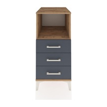 Kronos Komodin Tek Raflı 3 Çekmeceli 44x59x96 Çam-antrasit Atlas Çam