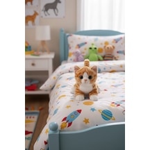 Miyavlayan Peluş Kedi 25 Cm - Yumuşacık Tüylü Sesli Uyku Arkadaşı Ve Hediye Kedi Oyuncak Kahverengi
