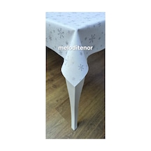 Simli Sedefli Sıkıştırılmış Astarlı Salça Lekesi Tutmayan Silinebilir Lüks Linen Kar Tanesi Yıldız Desen Pvc Muşamba Masa Örtüsü Beyaz Gümüş Gri