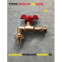 Kare 1/2 Kollu Aç Kapa Bahçe Musluğu Pirinç Musluk