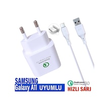 Samsung Uyumlu A11 Şarj Aleti Hızlı Şarj Adaptörü Type-c Kablosu
