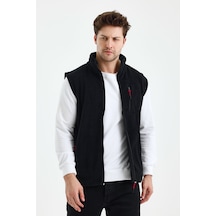 Monox Erkek Tam Fermuarlı Spor Polar Yelek Siyah Monox Erkek Tam Fermuarlı Spor Polar Yelek Siyah