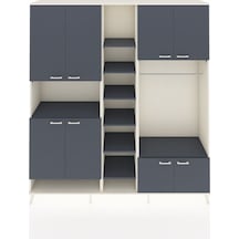 Hyperion Dolap 18 Raflı 8 Kapaklı Tek Askılı 220x44x243 Aytaşı-antrasit/antrasit Antrasıt/antrasıt