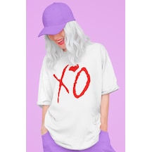Sevbano Xo The Weeknd Rapper Baskılı Unisex Oversize Şarkıcı Tişört Beyaz