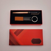 Deri Metal Anahtarlık Roller Kalem Karışık Renk