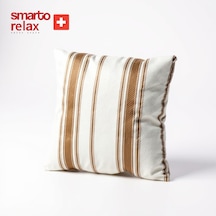 Smarto Relax Içi Dolgulu Kırlent 45x45 Cm Kare Salon & Berjer Kırlenti Beyaz - Kahverengi