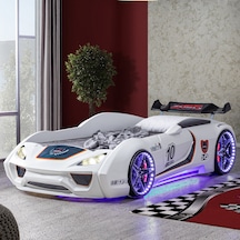 Setaymobilya Vento Cooper Full Ledli Rüzgarlıklı Kumandalı Arabalı Yatak Beyaz
