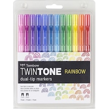 Tombow 12'Li Twintone Gökkuşağı Çift Taraflı Keçeli Kalem Seti 61