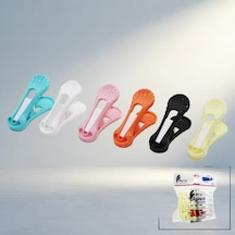 Renkli Yaysız Plastik Mandal 12'li Set -