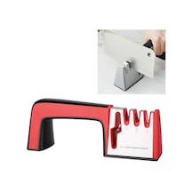 4'ü 1 Arada Paslanmaz Çelik Dört Bölümlü  Bileme Aleti Kırmızı