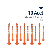 Delinatör 100 x 8 CM Tpu 10 Adet. Esnek Trafik Bariyeri