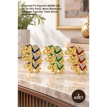 2 Adet Fil Seti Dekoratif Fil Figürleri 9x8x6 Cm, Ev Ve Ofis Süsü, Masa Aksesuarı, Elephant Figurine Table Decor