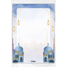 A5 İslam Bloknot Çizgisiz Defter - 50 Yaprak - Notepad - Memopad - Not Kağıdı Mavi Mavi