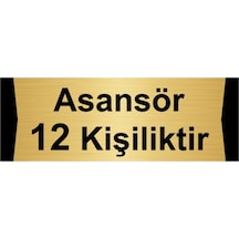 Asansör 12 Kişiliktir 10x20cm Altın Renk Metal Yönlendirme Levhası