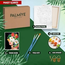 Hobi Sanat Sayılarla Boyama Tuval Seti Fırça Boya Dahil Çıtalı 40x50 Cm - Siyah İnci