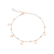 Brezza Lusso Jewelry Yıldız Figürlü Sallantılı Gümüş Kadın Ayak Halhal Rose