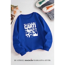 Macklin Unisex Kadın Erkek Playboi Carti Özel Tasarım Baskılı Bisiklet Yaka Sweatshirt Mavi Mck1308 Mavi
