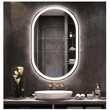 Nuun Dekor 100x70 Dokunmatik Beyaz Ledli Oval Ayna Dimmer