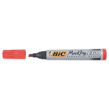 Bic Markör Permanent Kesik Uçlu Kırmızı 2300 03 - 12 Adetli Paket Kırmızı