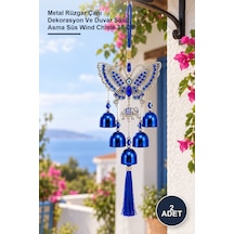 2 Adet Metal Nazar Boncuğu Rüzgar Çanı Metal Rüzgar Çanı Dekorasyon Ve Duvar Süsü, Asma Süs Wind Chime 35 Cm