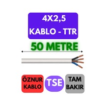 Öznur 4x2,5 Ttr Kablo Metre Seçenekli Beyaz - 50 Metre