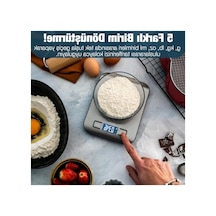 Hassas Dijital Mutfak Tartısı - Paslanmaz Çelik Yüzey, 5 Kg Kapasite