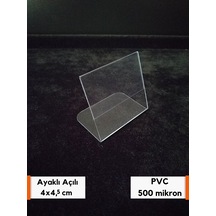 10 Adet Pvc Etiketlik Ayaklı Arkaya Açılı 4x4,5 Cm Mini Etiketlik