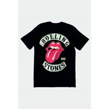 Rolling Stones Logo 1978 Rock Band Baskılı Battal Boy Penye Tişört Siyah
