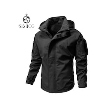 Sımıcg Erkek Gündelik Kapüşonlu Ceket Siyah