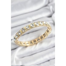 Mey İthalat Pirinç Zirkon Taşlı Kare Model Gold Renk Lastikli Kadın Bileklik - Özel Seri Meyeb68726774b752a426f90d0678 Altın