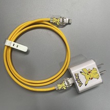 Bba iOS Uyumlu 14plus/13/12 Pikachu Üç Parçalı Set İçin Veri Kablosu Koruyucu Kapak