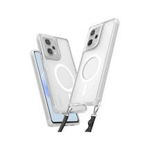 Redmi Note 12 Pro 5g Uyumlu Manyetik Magsafe Destekli Askı Aparatlı Darbe Emici Kılıf Şeffaf