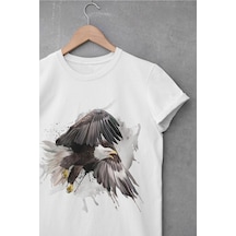 Tarzsokak Wed Unisex Pamuk Avcı Kartal Hunter Eagle T-shirt Beyaz