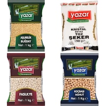 Yazar Dermason Fasulye 1 KG + Toz Şeker 1 KG + Nohut 1 KG + Aşurelık Buğday 1 KG