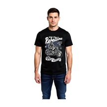 Paybuy Erkek Motosiklet Macerası Retro Baskılı Kısa Kollu Tişört Garage