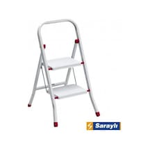 Mey İthalat Saraylı Pratik Metal Merdiven Beyaz 2 Basamaklı