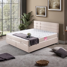 Viyana Çift Kişilik Baza Başlık Letto Yatak Seti - Krem 140 x 190