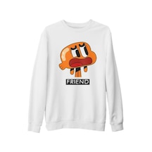 Best Friends - Friend Beyaz Kalın Sweatshirt