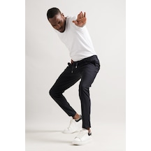 Sir Slimfit Beli İplikli Polyamid Kumaş Erkek Jogger Pantolon 001